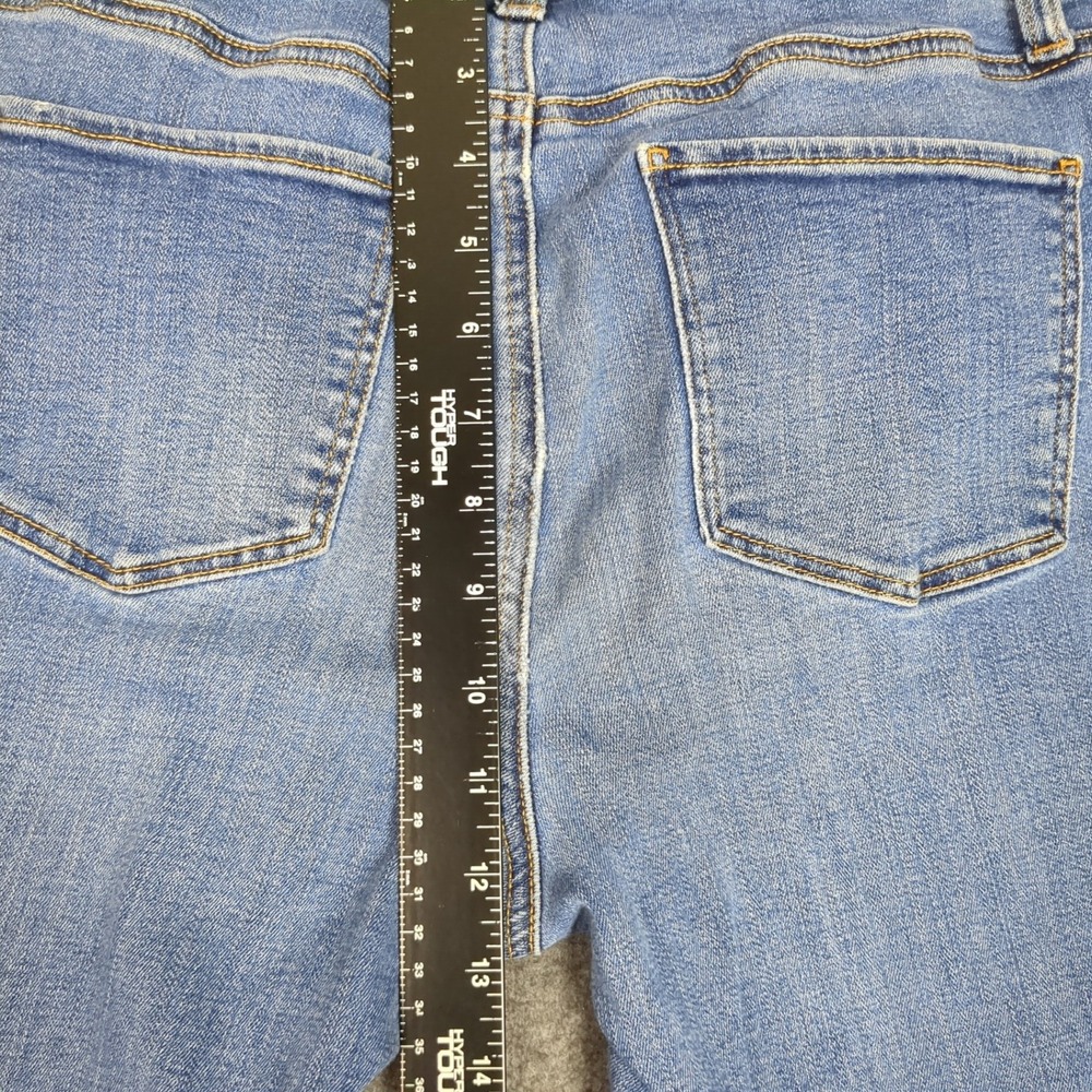 Talbots Slim Ankle Jean Womens 4 Blue Medium Wash Frayed Raw Hem Denim Mid Rise - Picture 13 of 15